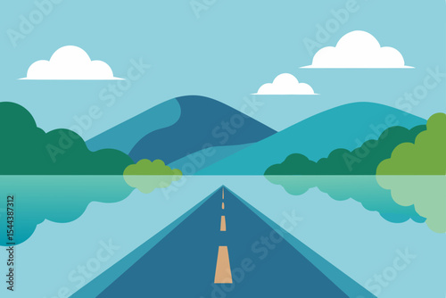 Scenic Road Trip A Journey Through Mountains and Still Waters