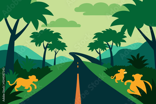 African Safari Adventure Scenic Road Trip Through Lush Landscapes and Wildlife