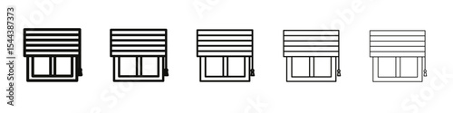 Jalousie icon vector outline set illustration sign