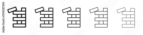 Jenga icon vector outline set illustration sign