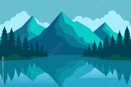 Serene Mountain Lake Landscape A Breathtaking View of Nature's Majesty