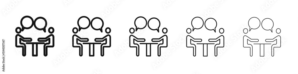Job interview icon vector outline set illustration sign Job interview icon vector outline set illustration sign