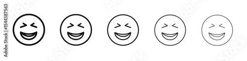 Joke day icon vector outline set illustration sign