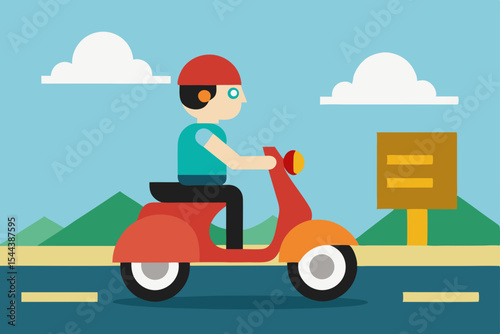 Speedy Scooter Delivery A Fast and Efficient Transportation Illustration