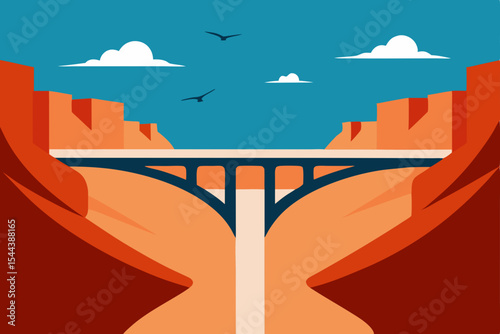 Canyon Bridge A Stunning Landscape Illustration of Nature's Grandeur