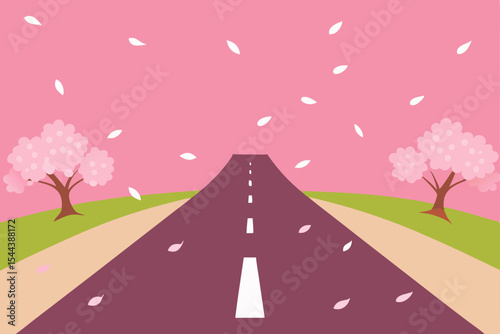 Scenic Spring Road Cherry Blossoms and a Journey Ahead