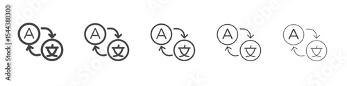 Language icon vector outline set illustration sign