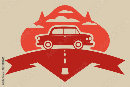Vintage Car Road Trip Classic Automobile Adventure on Scenic Route