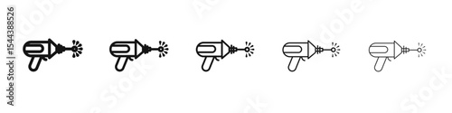 Laser gun icon vector outline set illustration sign