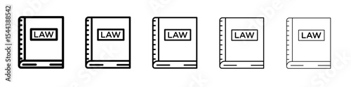 Law book icon vector outline set illustration sign