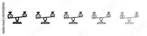Leverage icon vector outline set illustration sign