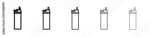 Lighter icon vector outline set illustration sign