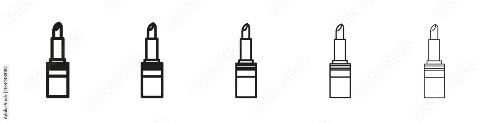 lipstick icon vector outline set illustration sign lipstick icon vector outline set illustration sign