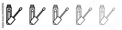 Lip gloss icon vector outline set illustration sign