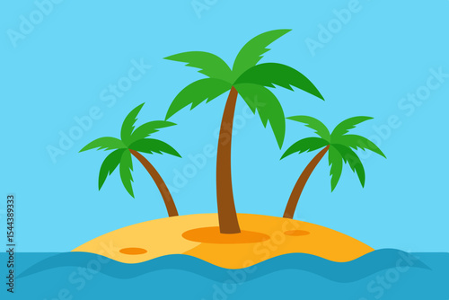 Tropical Paradise Idyllic Island Getaway with Lush Palm Trees