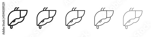 liver organ icon vector outline set illustration sign