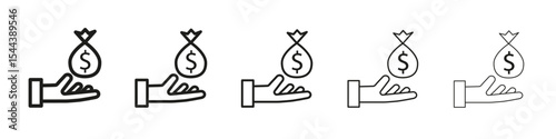 loan icon vector outline set illustration sign