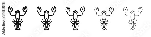 lobster icon vector outline set illustration sign