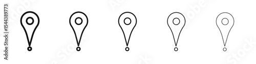 Location pin icon vector outline set illustration sign