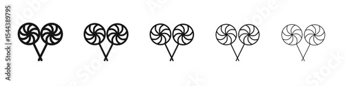 Lollypop icon vector outline set illustration sign