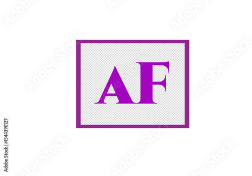 AF Initial Logo in Purple Frame on Dotted Background | Simple Monogram Design for Business Branding and Graphic Design Projects