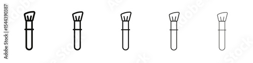 Makeup brush icon vector outline set illustration sign