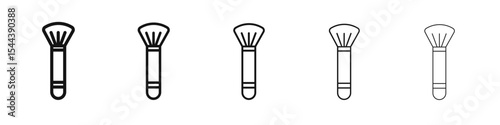 Makeup brush icon vector outline set illustration sign