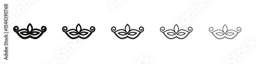 Mask for brazil carnival celebration icon vector outline set illustration sign