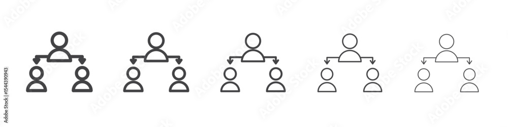 Fototapeta premium Mediator icon vector outline set illustration sign