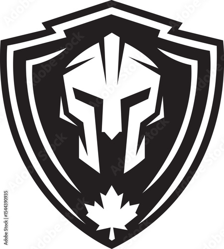 Modern Spartan helmet logo icon design vector
