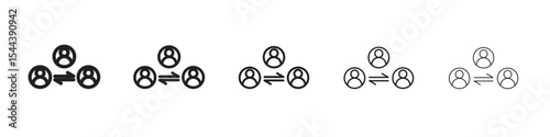 Mediator icon vector outline set illustration sign