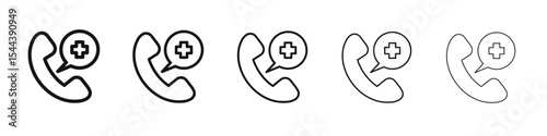 Medical help icon vector outline set illustration sign