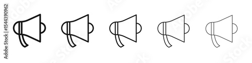 Megaphone icon vector outline set illustration sign