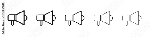 Megaphone icon vector outline set illustration sign