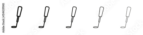 Metal detector icon vector outline set illustration sign