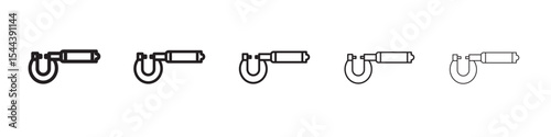 Micrometer icon vector outline set illustration sign