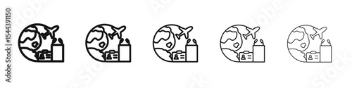 MICE tourism icon vector outline set illustration sign