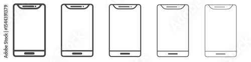 Mobile icon vector outline set illustration sign