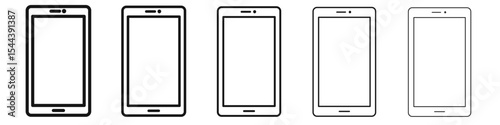 Mobile icon vector outline set illustration sign