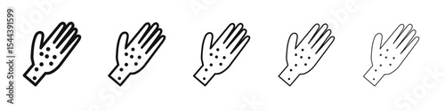 Monkeypox virus symptoms icon vector outline set illustration sign