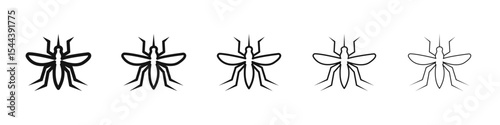 Mosquito icon vector outline set illustration sign