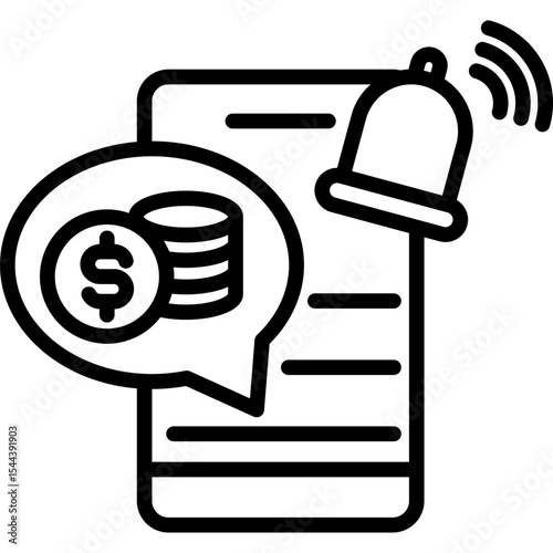 Payment Notification line icon