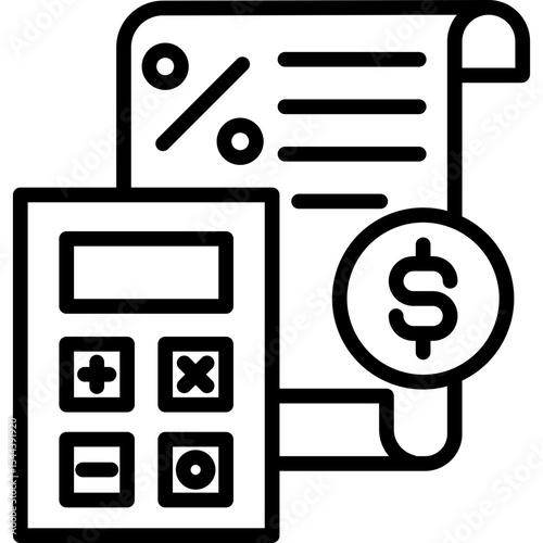 Interest Calculator line icon