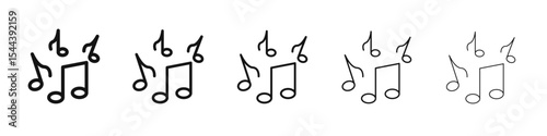 Music icon vector outline set illustration sign