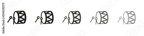 Muslim drum icon vector outline set illustration sign