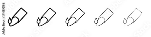 Nail care icon vector outline set illustration sign
