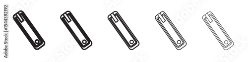 Nail clipper icon vector outline set illustration sign