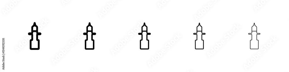 Obraz premium nasal spray bottle icon vector outline set illustration sign