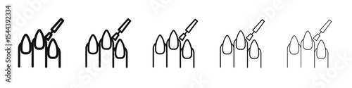 nails polish icon vector outline set illustration sign