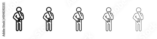 Nausea icon vector outline set illustration sign